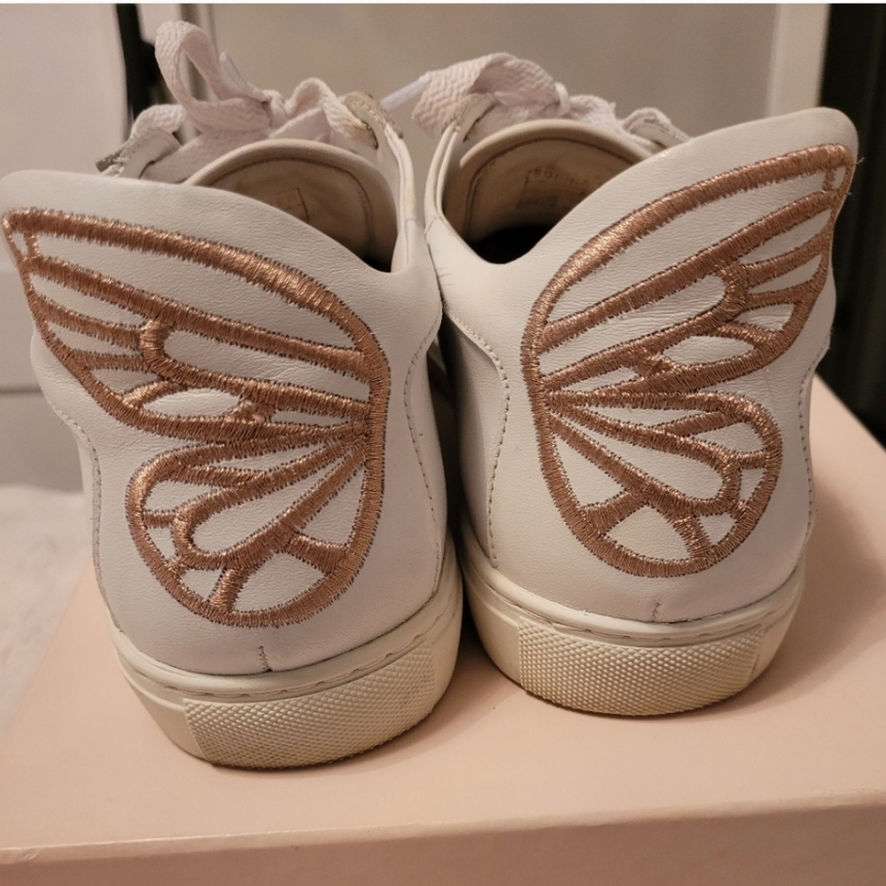 2 for $200 - Sophia Webster Women’s EU 40 White & Gold Bibi Low Too Sneakers